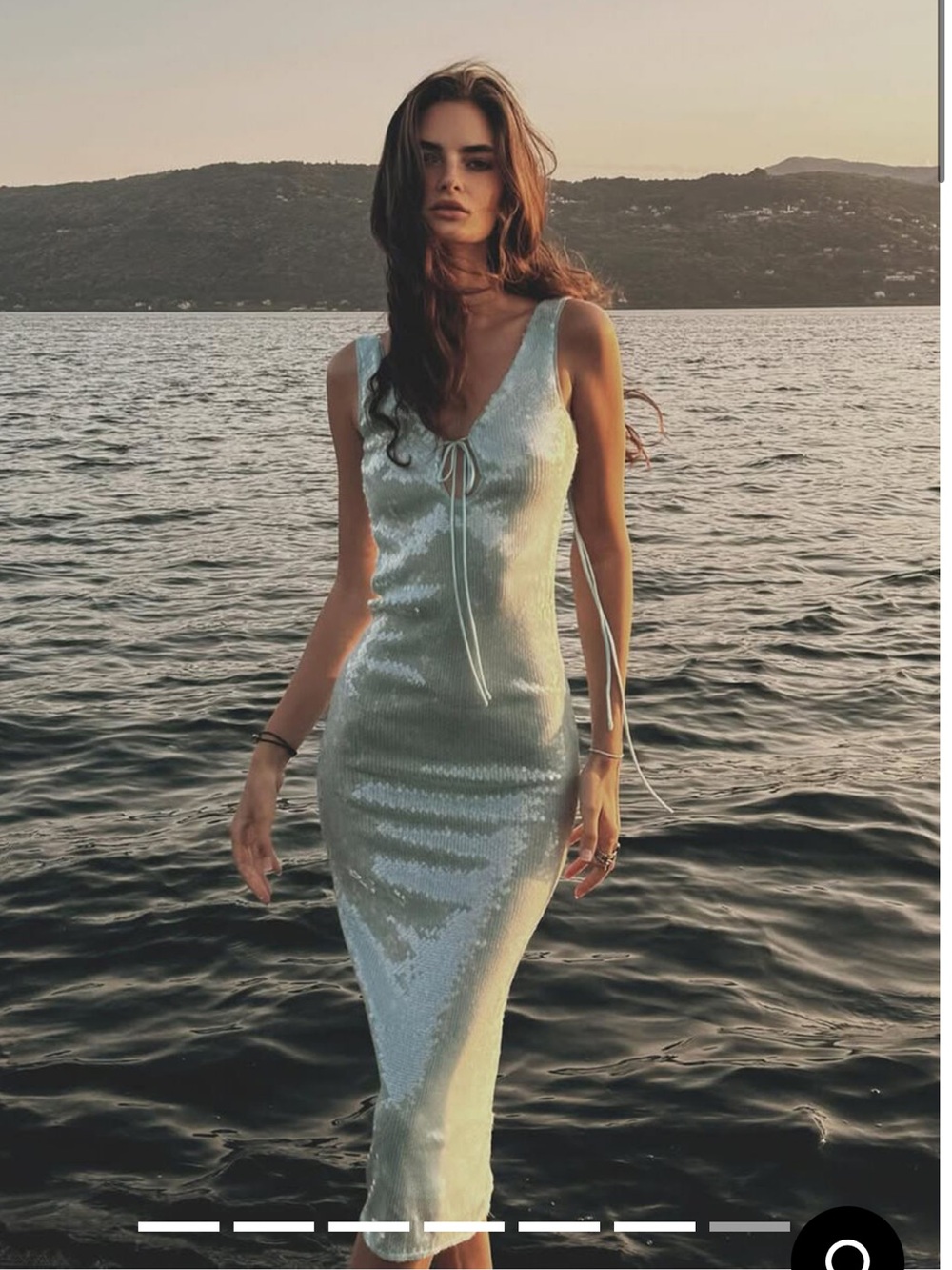 Bardot sequin midi dress